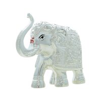 4 Inch Silver Plated Elephant Statue