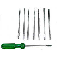 Phillips Taparia Screwdriver Set - Stainless Steel, Various Sizes, Silver | Comfortable Round Grip For Industrial Use