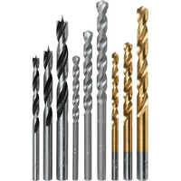 Makita Drill Bit Set - Stainless Steel, 3x16 Size , Round-shaped, Up To 30cm Length, Silver And Golden Color For Industrial Applications