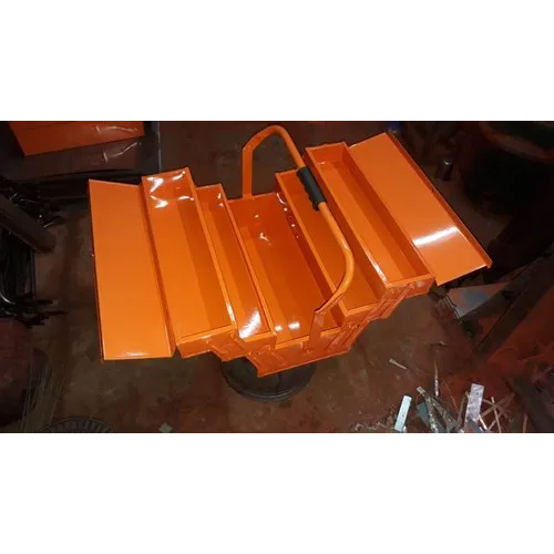 17 Inch Orange Steel Tool Box - Power Source: Manual