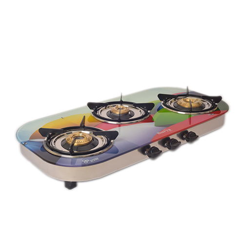 3 Burner Glass Elegant Digital Gas Stove - Ignition Type: Manual