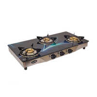 3 Burner Glass Square Color Gas Stove