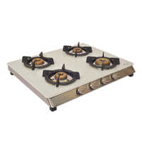 4 Burner Glass Kaff White Gas Stove