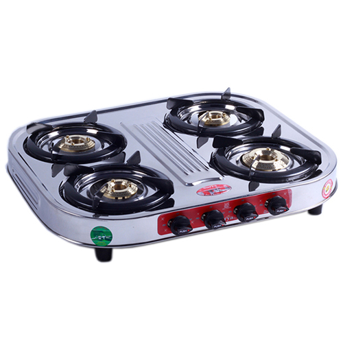 4 Burner Ss Centro Gas Stove - Ignition Type: Manual