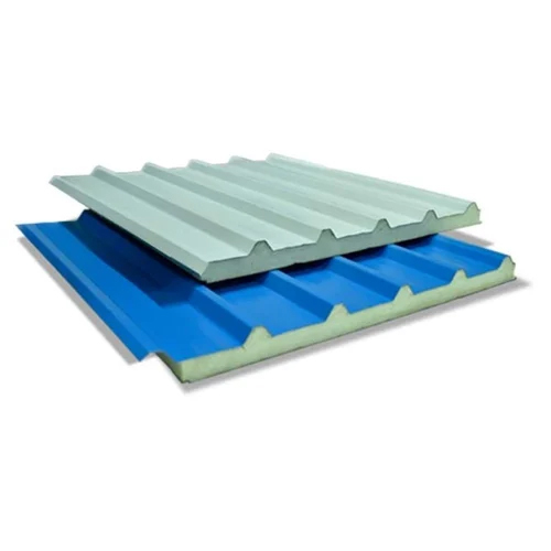 30 Mm Puf Insulated Roofing Panel - Color: Gray And Blue