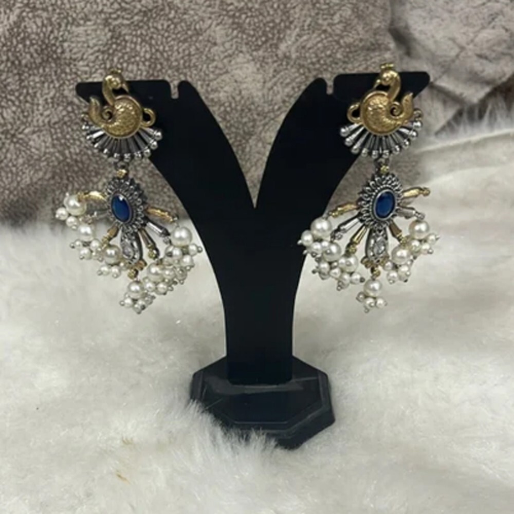 Oxidized Earrings - 4.5 Inch Size | Elegant Golden and Silver Colors for Parties and Special Events