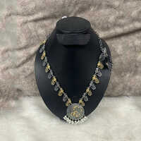 Peacock Oxidized Necklace - Color: Silver And Golden