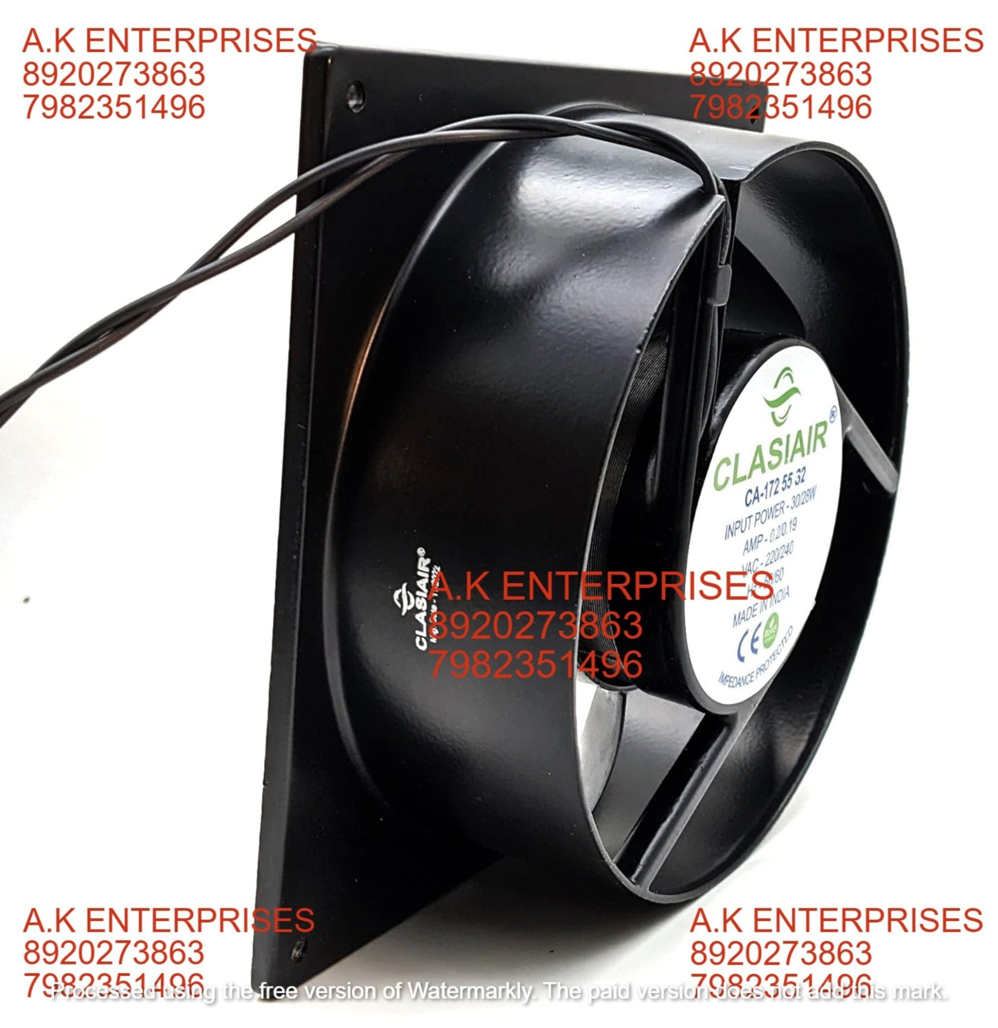 CLASIAIR CA-172 55 S2 Size 172X172X55mm AC220/240V 30/28W 2550/2750 RPM Brushless Air Cooling Fan