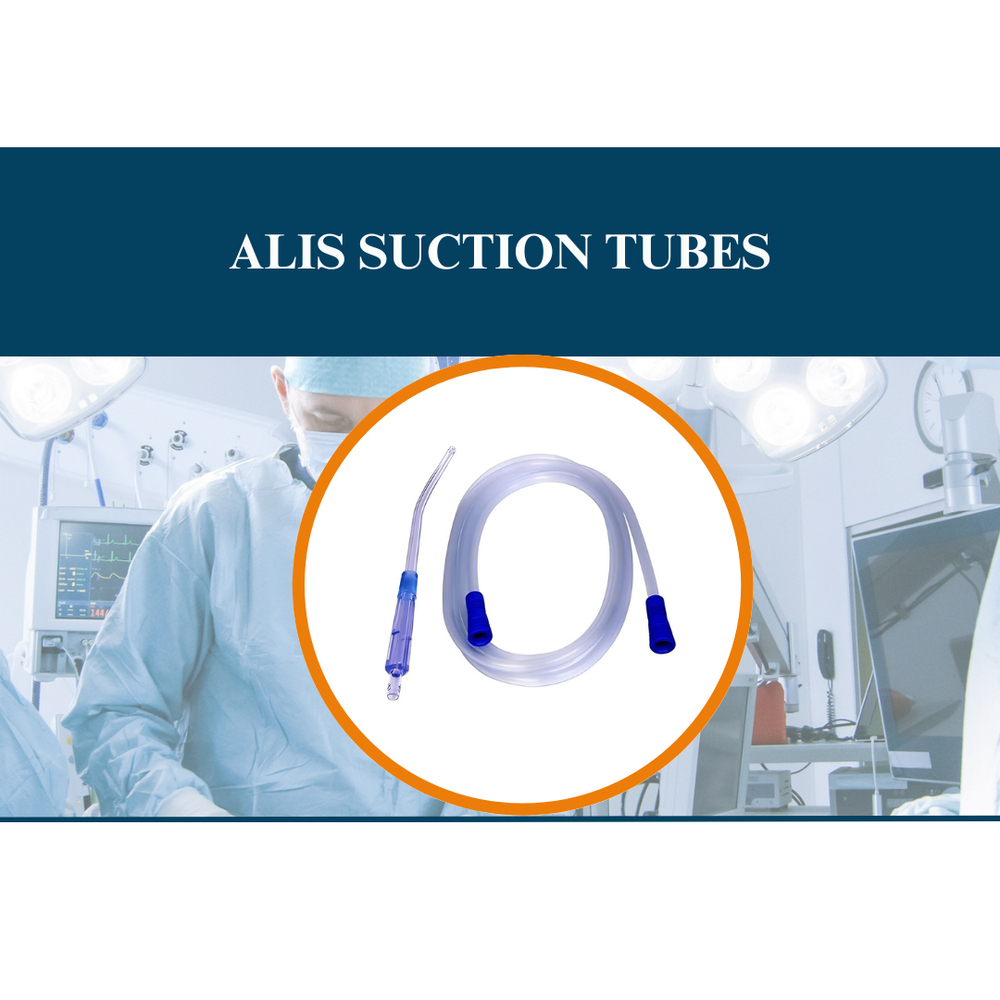 Premium Alis Suction Tubes - Stainless Steel, 240mm, Silver | Beveled Tip, Universal Connector, Sterile Blister Pack