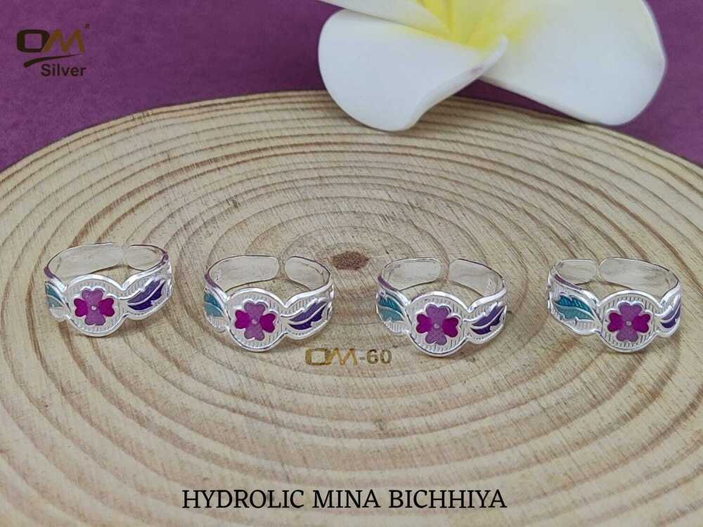 Silver Hydrolic Enemal Bichhiya - Silver, Toe Ring | Blend Of Tradition And Modern Design, Timeless Elegance, Bold Heritage Touch
