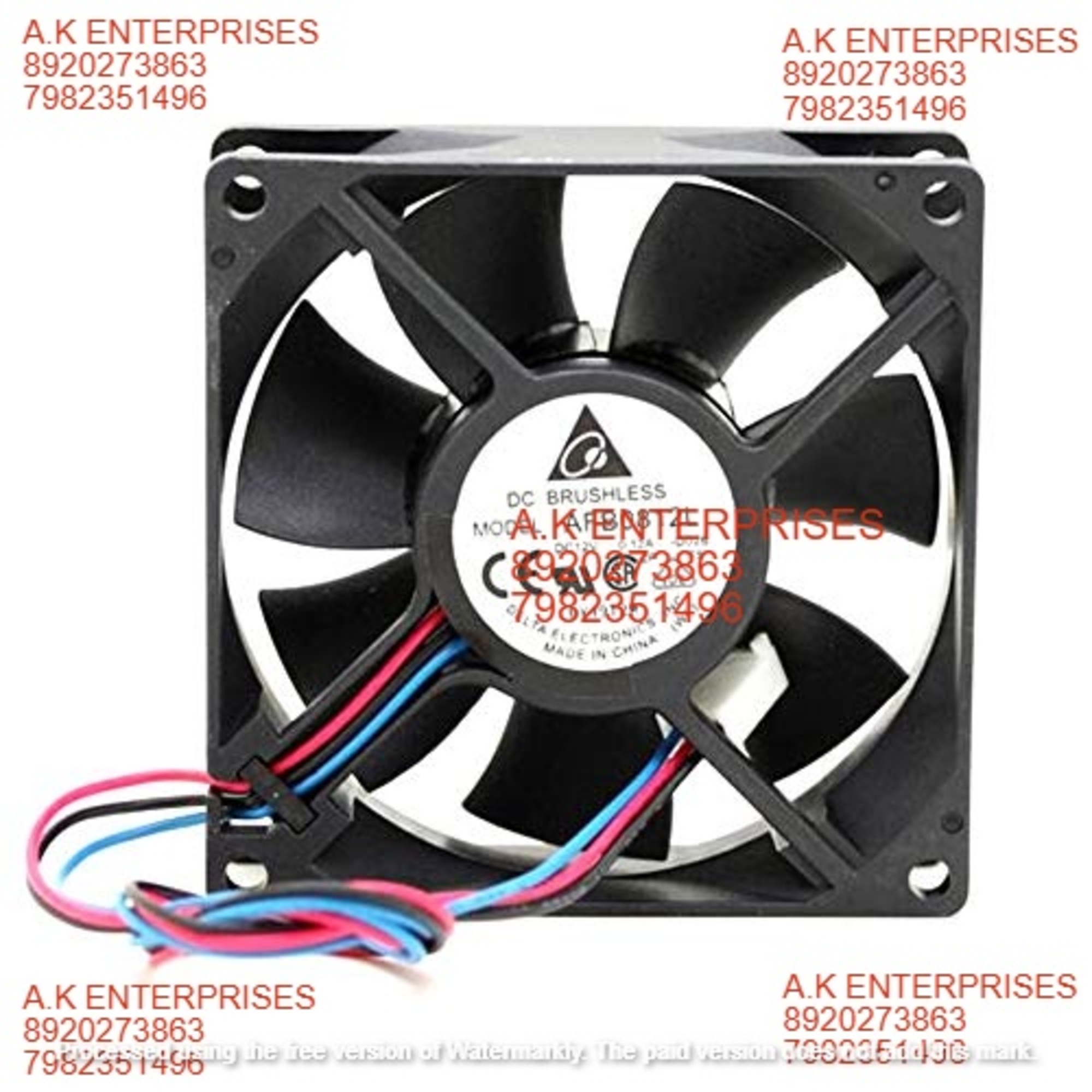 Delta AFB0812L,Server Cooler Fan Delta AFB0812L DC 12V 0.12A, Chassis Supply Computer Cooling Fan for 80 * 80 * 25mm 3-Wire