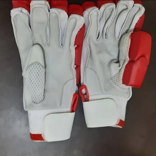 Sixhitters Throne Batting Gloves - Pittard Leather, Size L, Striking Red With White Base - Durable, Unisex Design For Adult Players