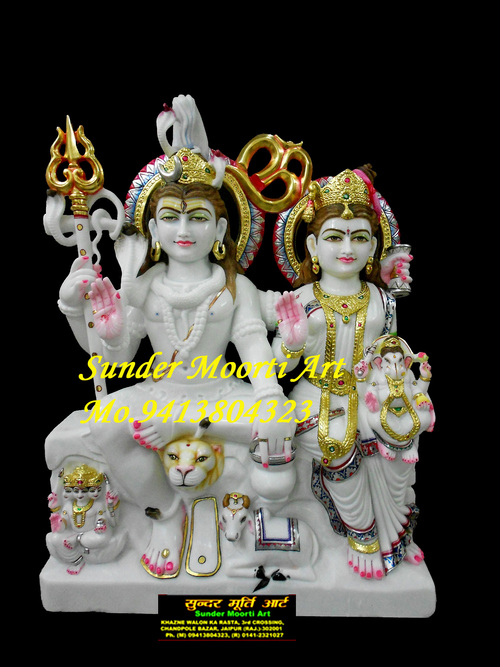 संगमरमर गौरी शंकर मूर्ति की चित्रकारी