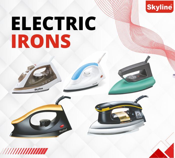 Dry Iron - 750w Heavy Weight Dry Iron White And Silver | Non-stick Gold Coating Adjustable Thermostat Swivel Cord Instant Heating Easy Grip Fabric Selector Knob