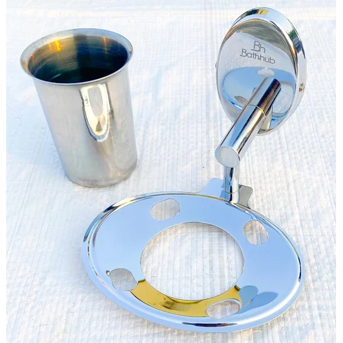 Toothbrush Holder - Stainless Steel, Custom Size , Satin Finish , Round Shape , Easy to Clean