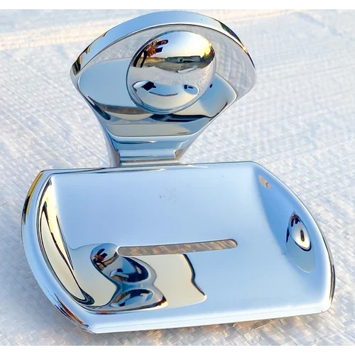 Wall Mounted Soap Dispenser Holder - Stainless Steel, Rectangular Shape | Glossy Silver Finish, Customizable Size