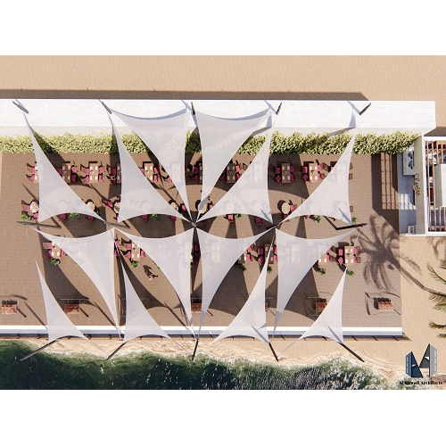 Outdoor Hyperbola Tensile Structure - High-Quality PVC Waterproof Various Thicknesses | Elegant White Design for Events and Gatherings