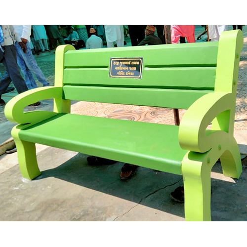 FRP Garden Bench - Durable FRP Material, Polished Finishing, Green Color | Chemical Resistant, Modern Design, Ideal for Outdoor Use