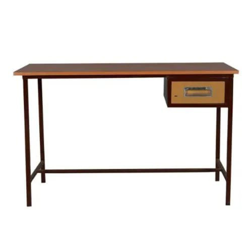 Steel Table With Drawer - Color: Brown