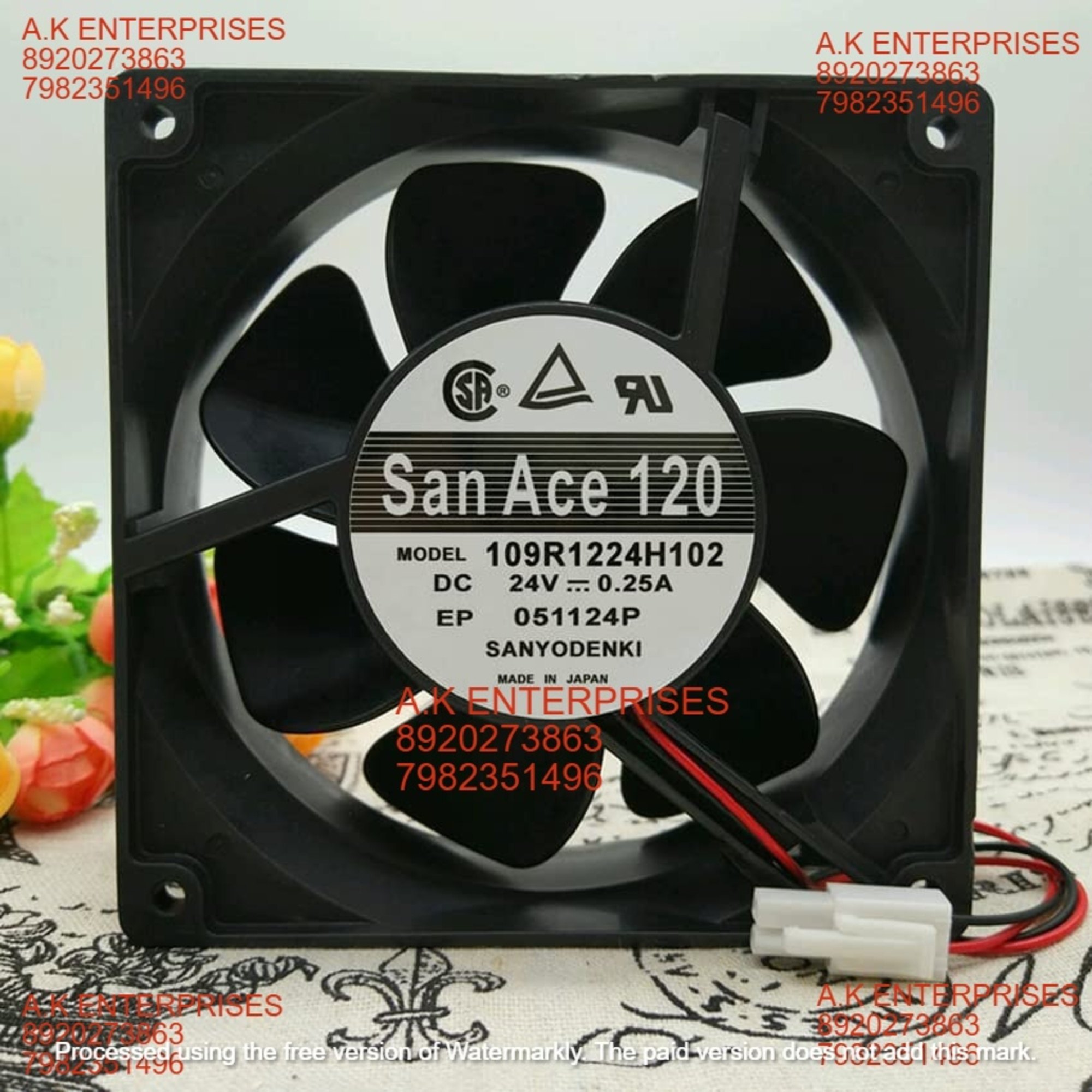 SanAce 109R1224H102 24V 0.25A 12cm 120*120*38 2line Inverter Cooling Fan