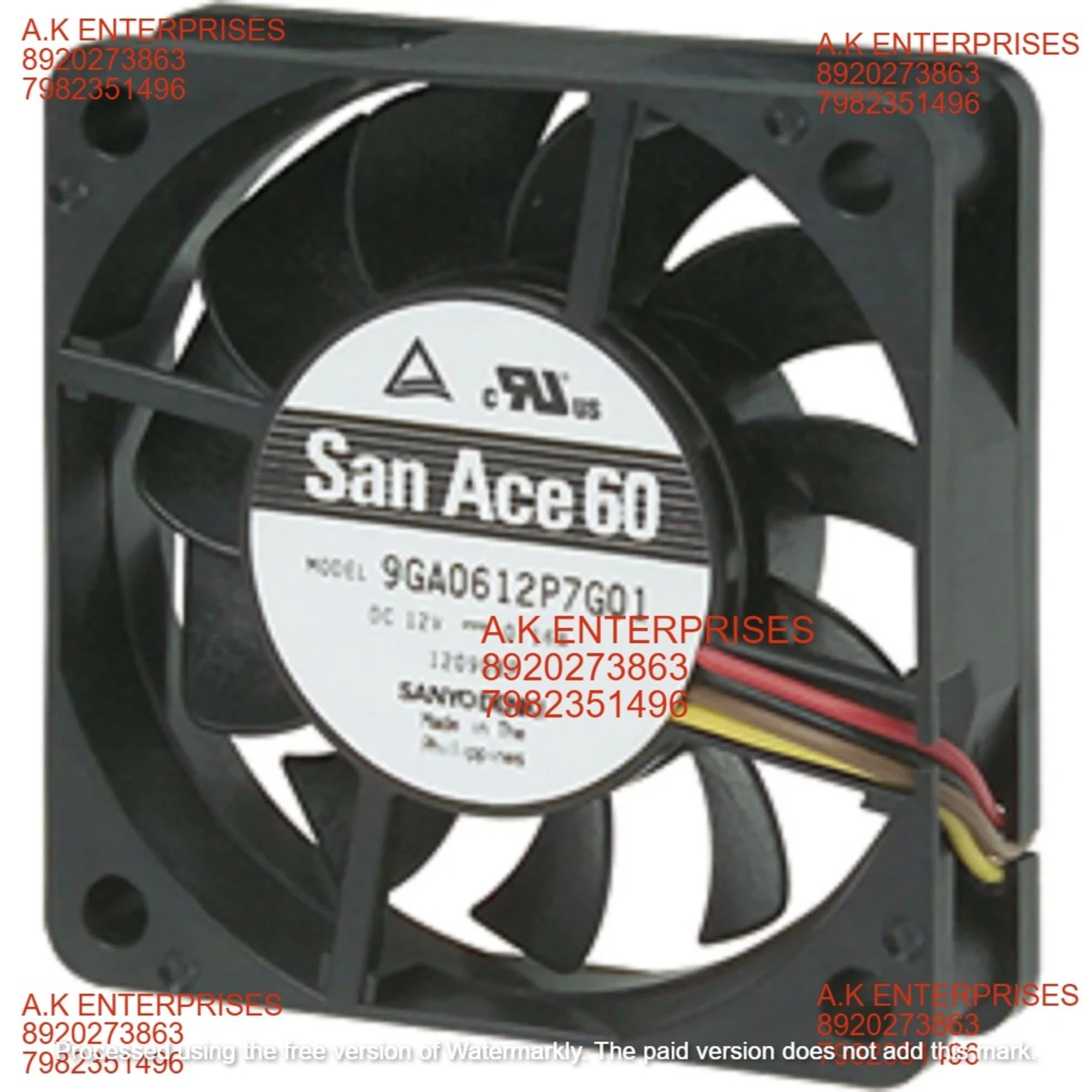 9GA0612P7G01 Sanyo Denki Cooling Fan, Size: 40 X 40 X 15 Mm, 12 V 1.92 W 