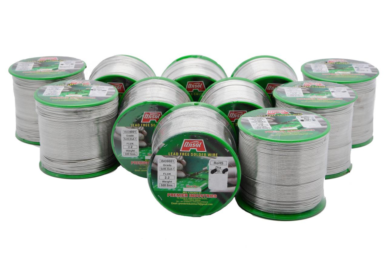 Lead Free Solder Wire Rohs - Standard Size, Silver Color | Flux Content 2.2, Melting Point 160â°c, Weight 500 Grams