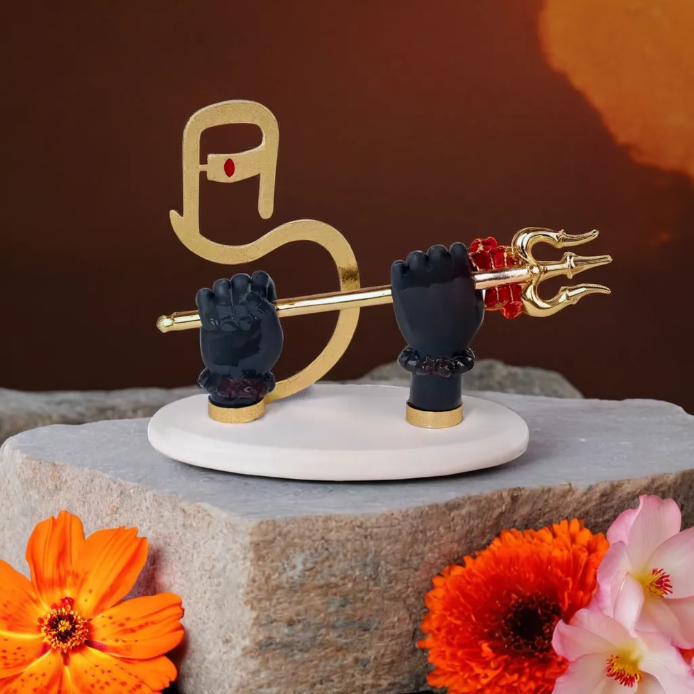 Fiber Shiv Hand Statue - Finishing: Gold