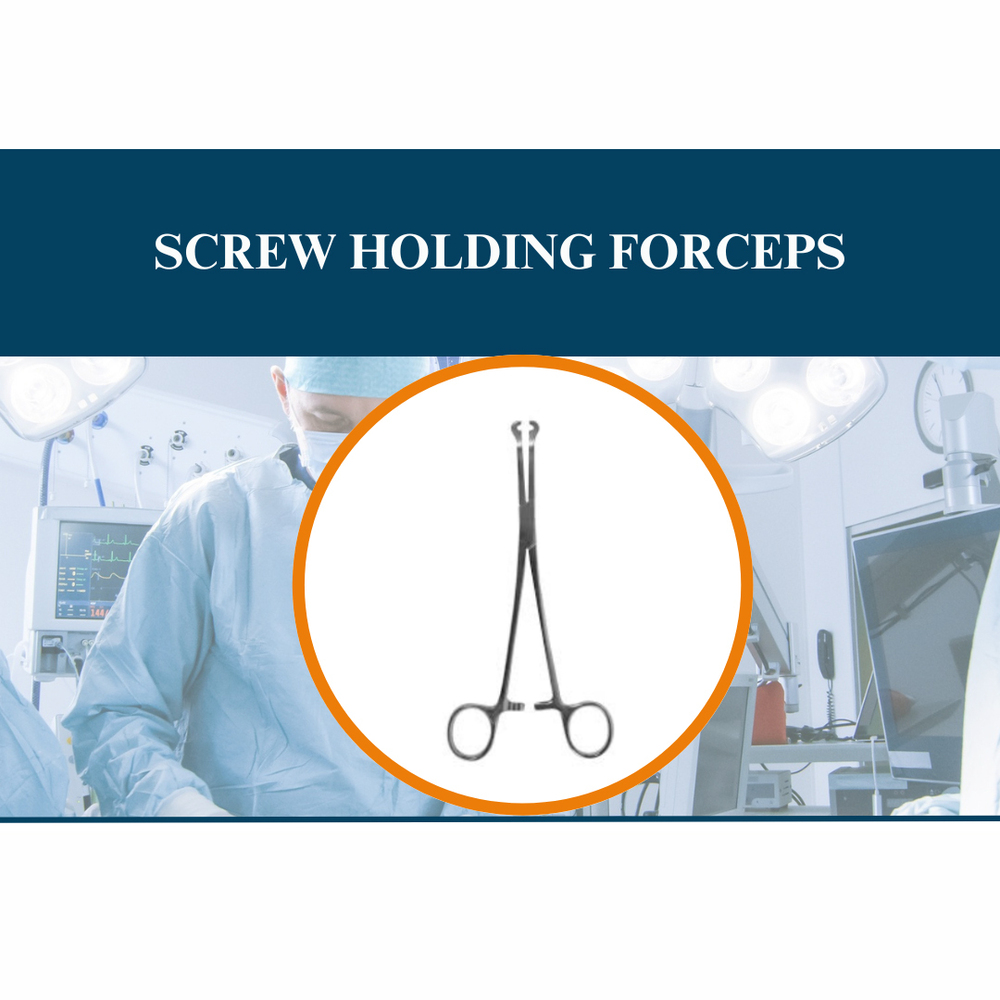 Screw Holding Forceps - Stainless Steel, 120 mm Length, 5 mm Jaw Width | Locking Jaw Type, Polished Finish, 50 g Weight, Precision Handling