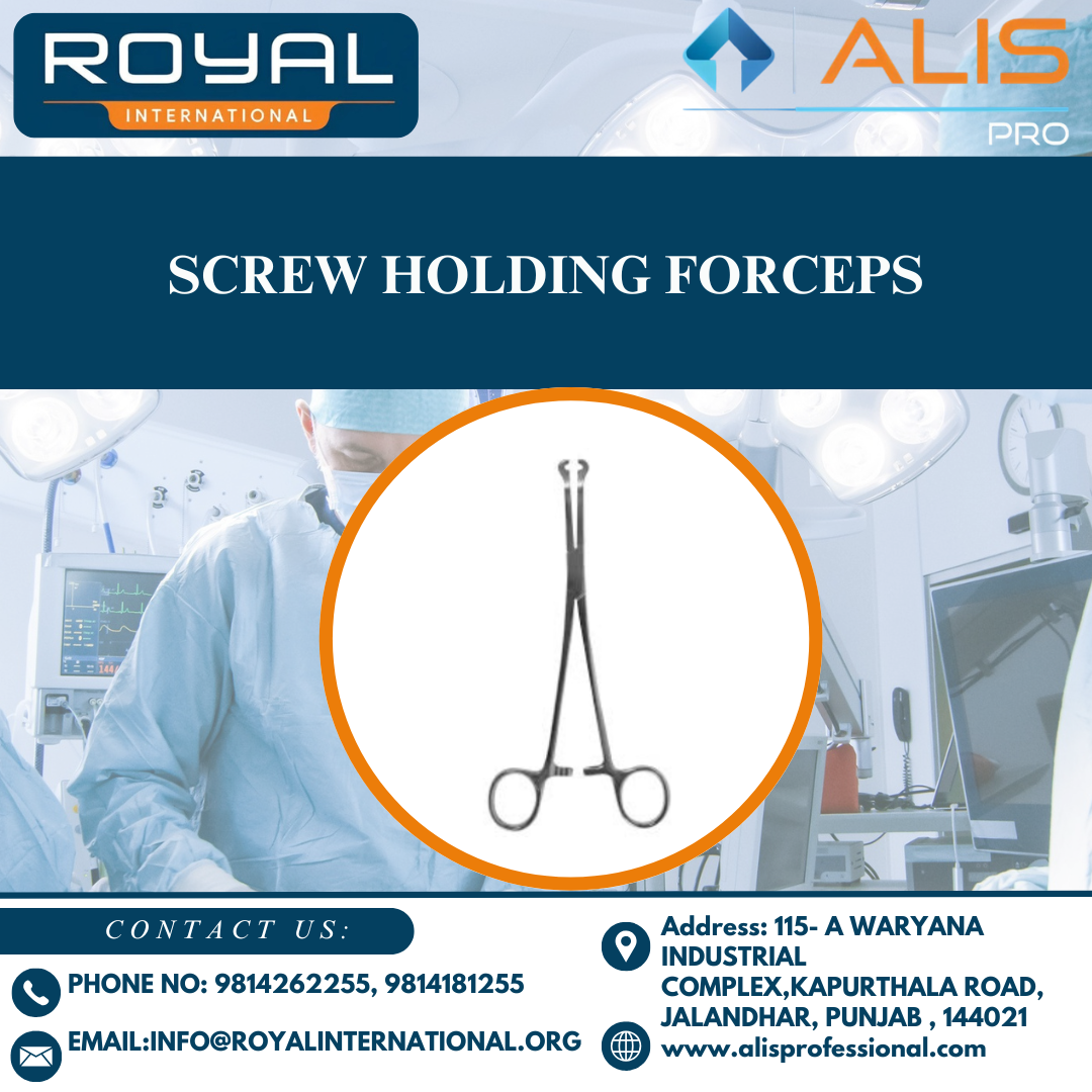 Screw Holding Forceps - Stainless Steel, 120 Mm Length, 5 Mm Jaw Width | Locking Jaw Type, Polished Finish, 50 G Weight, Precision Handling
