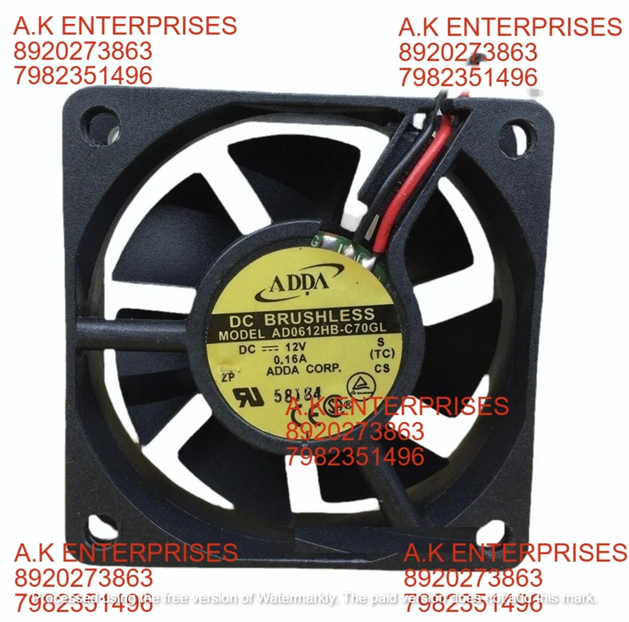 ADDA  AD0612MB-C70GL ADDA Cooling Fan, 12 V