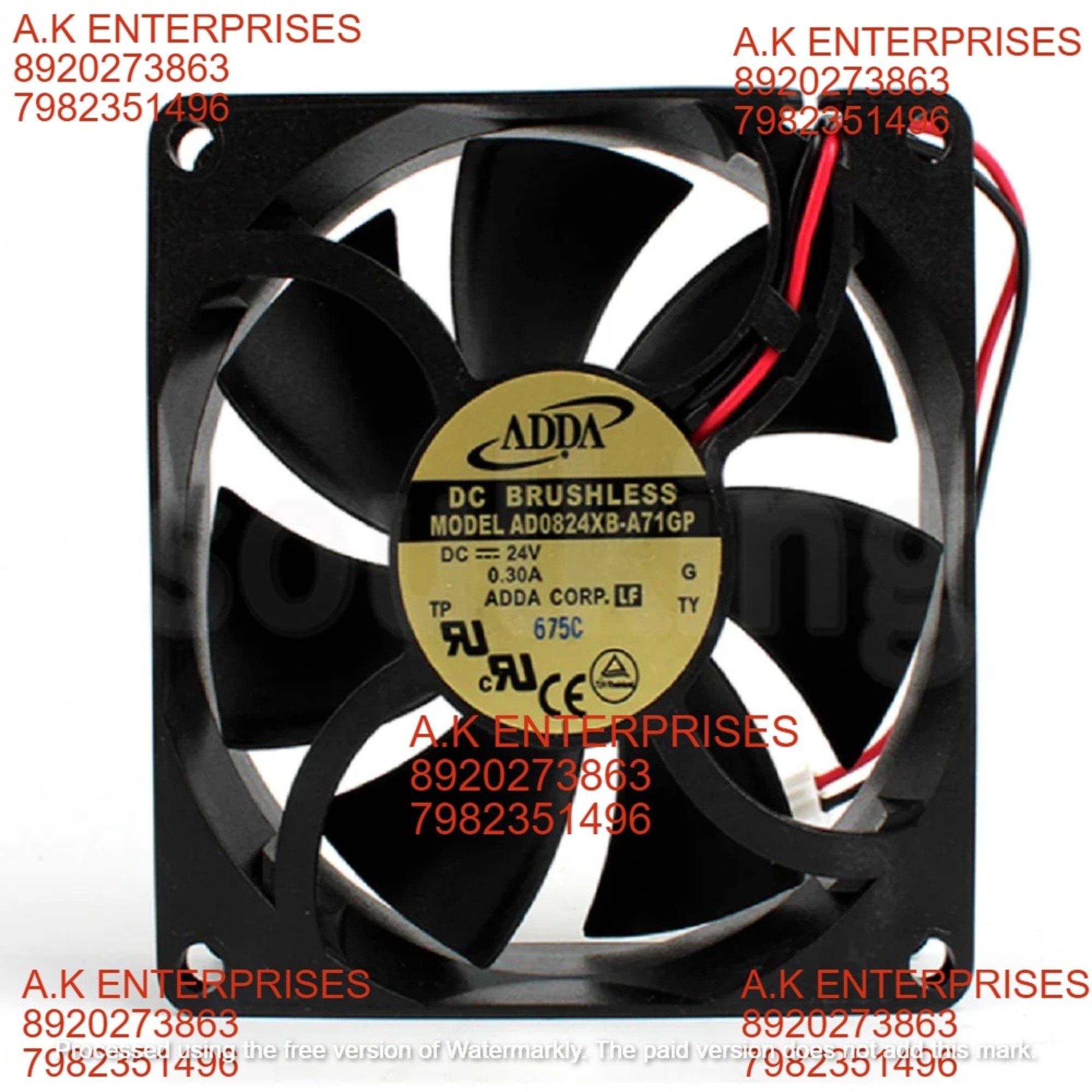 ADDA AD0824XB-A71GP ADDA Cooling Fan, BLACK  Size: 80 X 80 X 25 Mm, 24 V