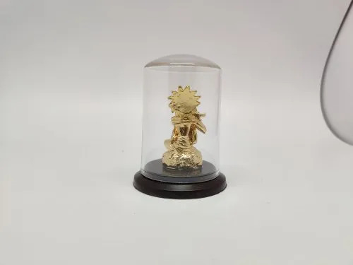 Gold Plated Krishna Idol - 2.5 Inch Decorative Acrylic Dome Durable Abs Base In Golden Finish | Easy To Clean Easy To Install Indian Religious Theme