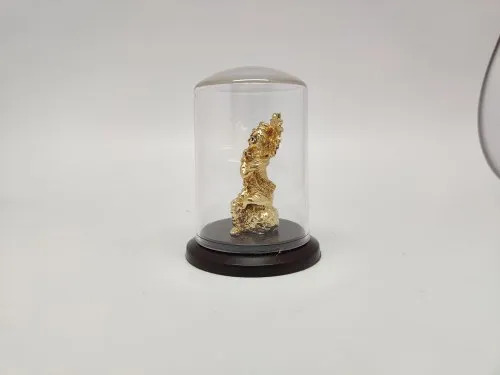 Gold Plated Krishna Idol - 2.5 Inch Decorative Acrylic Dome Durable Abs Base In Golden Finish | Easy To Clean Easy To Install Indian Religious Theme
