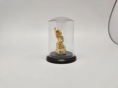 Gold Plated Krishna Idol - 2.5 Inch Decorative Acrylic Dome Durable Abs Base In Golden Finish | Easy To Clean Easy To Install Indian Religious Theme