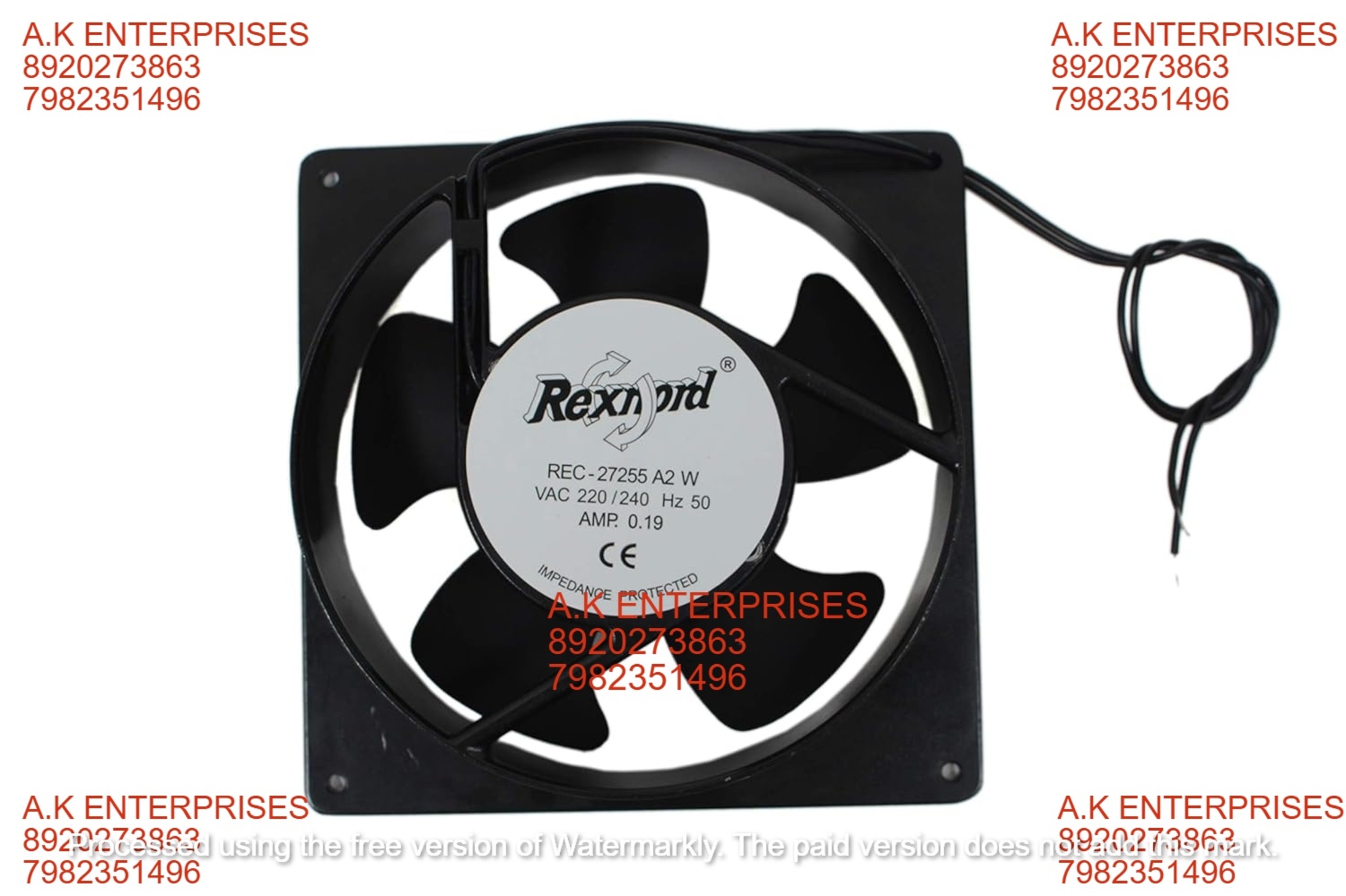 Rexnord 27255 A2 Panel Fan - 6" X 6" Square Exhaust Fan