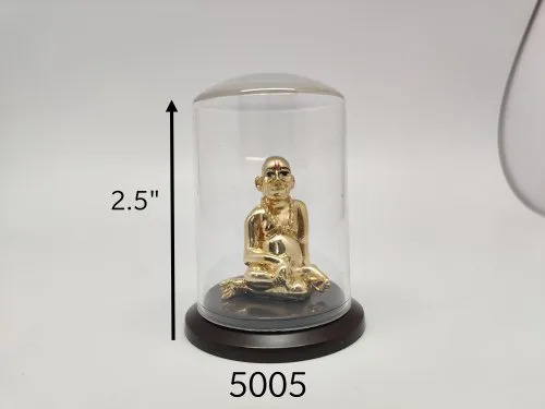 Gold Plated Swami Samarth Statue - Height: 2.5 Inch (In)