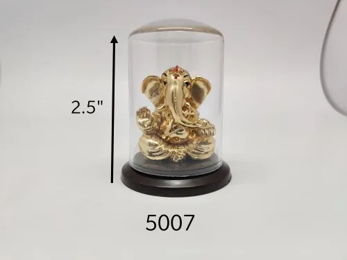 Gold Plated Lord Ganesha Idol - Height: 2.5 Inch (In)