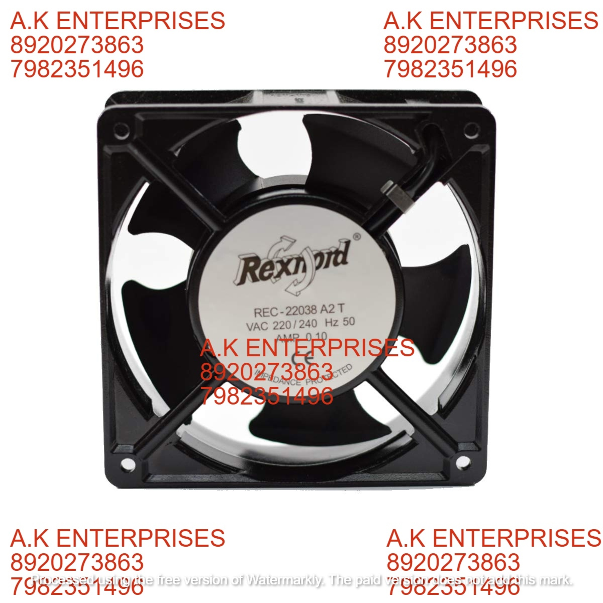 Rexnord 22038 A2 T Panel Square Aluminium Die Cast Exhaust Fan (Black, 4 X 4 Inches)