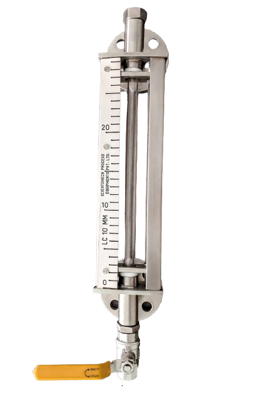 Scientomech Tubular Level Gauge - Carbon Steel & Stainless Steel Body, Borosilicate Glass | Up to 150Â°C Operating Temperature, 12 Month Warranty, Custom Lengths Available