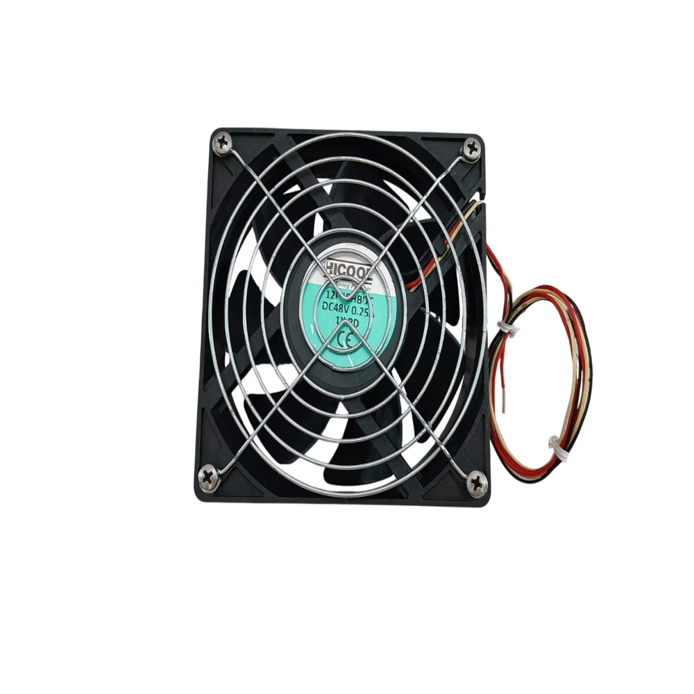Hi-Cool Axial Fan 48V Dc 12P48Hbdc (120Mm X 120Mm X 38Mm) Ball Bearing - Color: Black