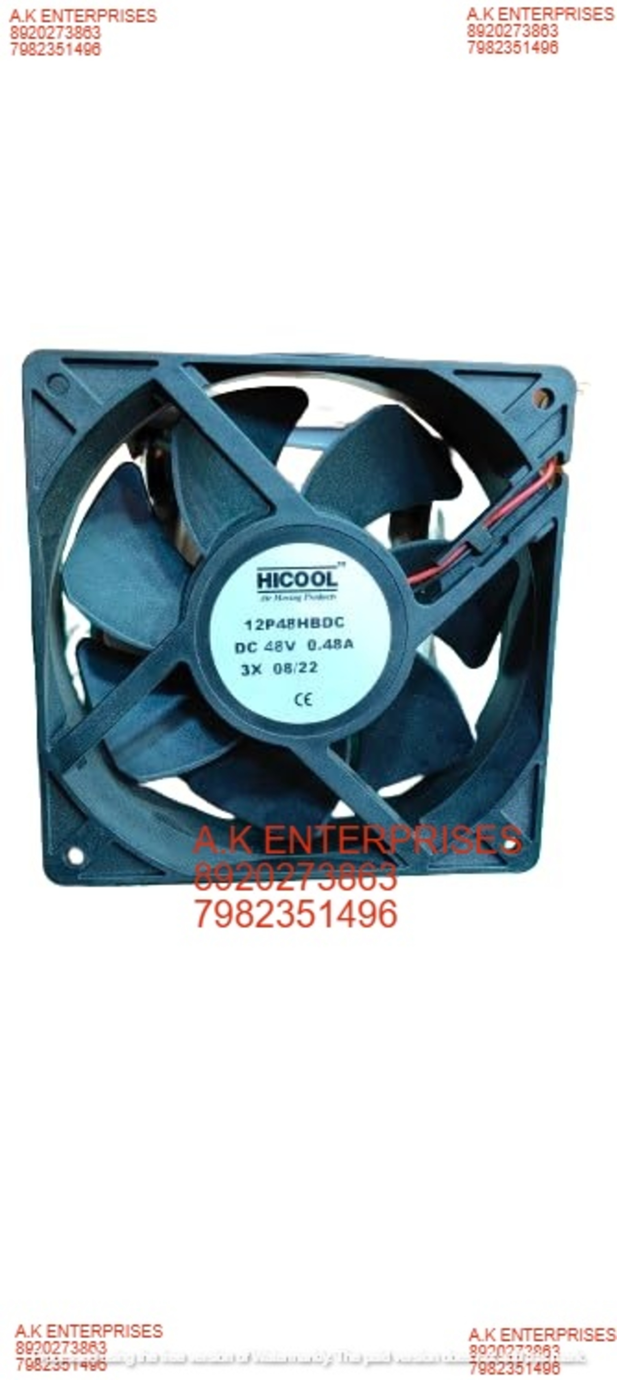 HI-Cool Axial Fan 48V DC 12P48HBDC (120mm X 120mm X 38mm) Ball Bearing