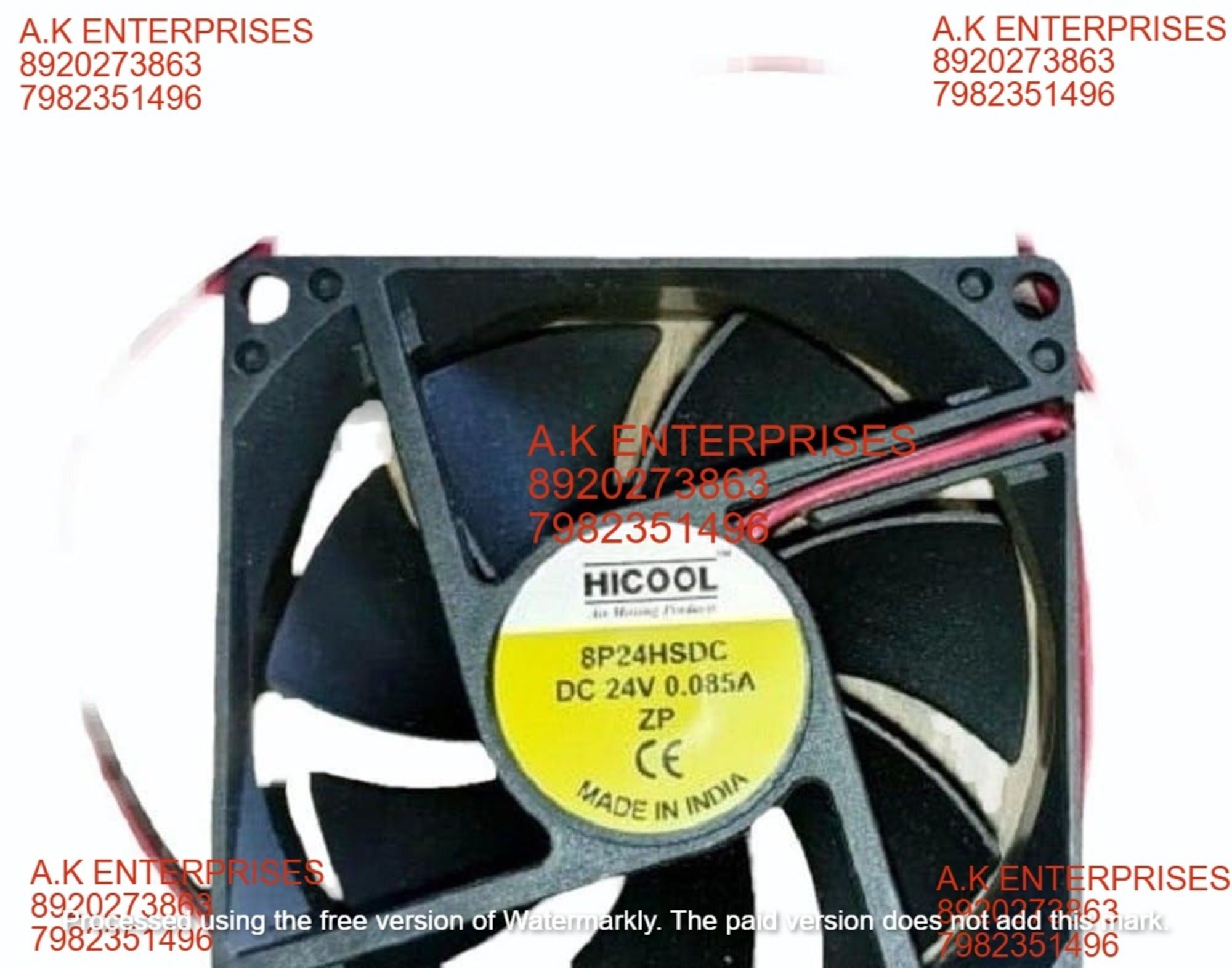 Hicool 8P 24H BDC Size 80x80x25mm DC24V 0.25A 3000RPM Brushless Air Cooling Fan