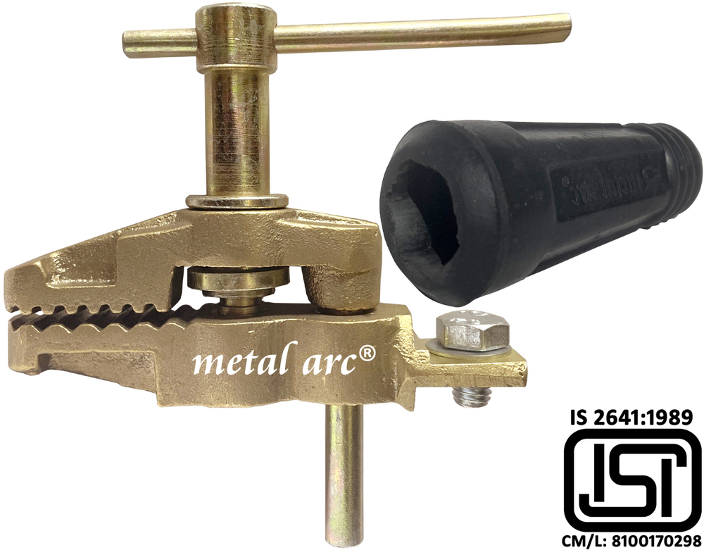 Screw Type Earth Clamp - Brass, 600 Amps | Ce Certified, High Grade Copper Alloy, Heavy Duty Design, Optimal Current Transfer