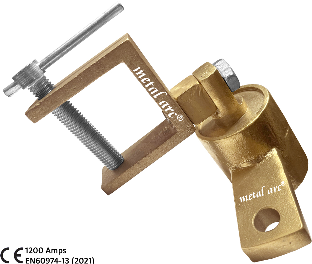 Isi Marked St1 Series C Type Combo Earth Clamp St1b9rr1b6l - High Copper Alloy, 1200 Amps, 360â° Revolving, Rubber Insulated Handle, Heavy Duty Design