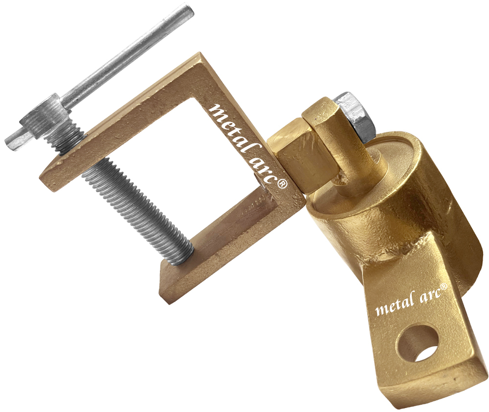 Isi Marked St1 Series C Type Combo Earth Clamp St1b9rr1b6l - High Copper Alloy, 1200 Amps, 360â° Revolving, Rubber Insulated Handle, Heavy Duty Design