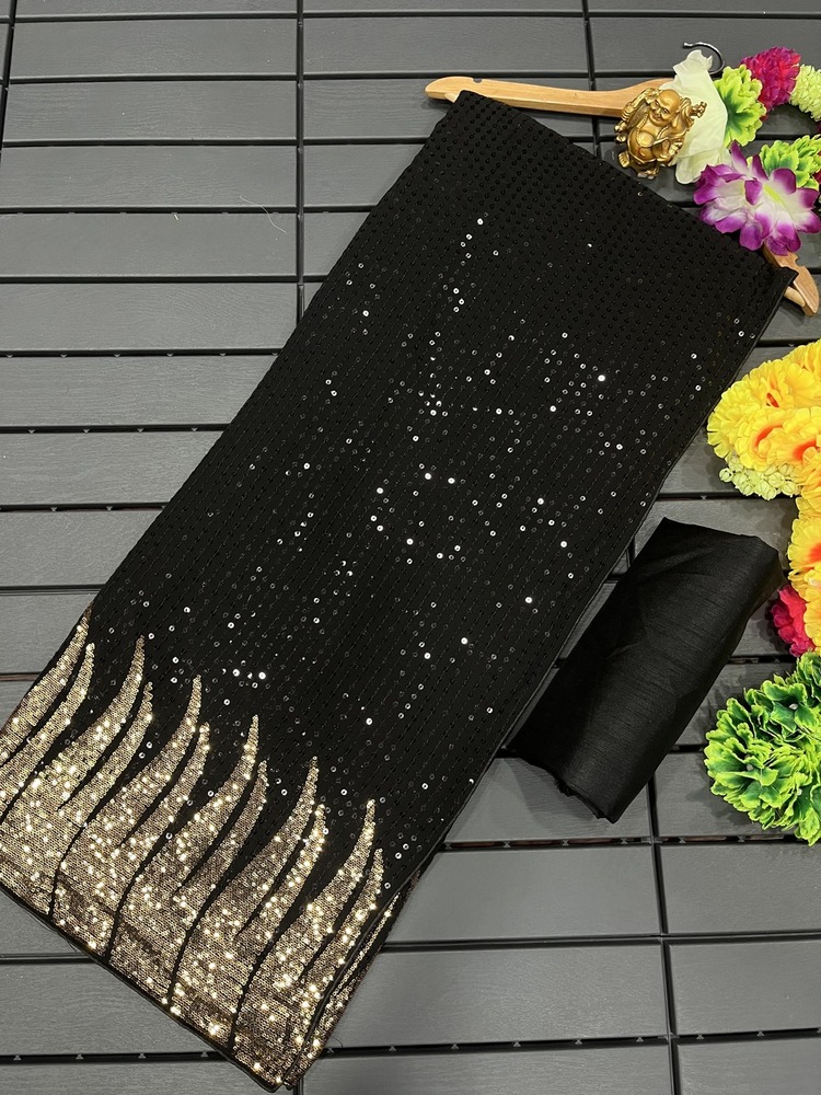 Fancy Saree - Luxurious Silk Blend Elegant Ivory With Intricate Handcrafted Borders