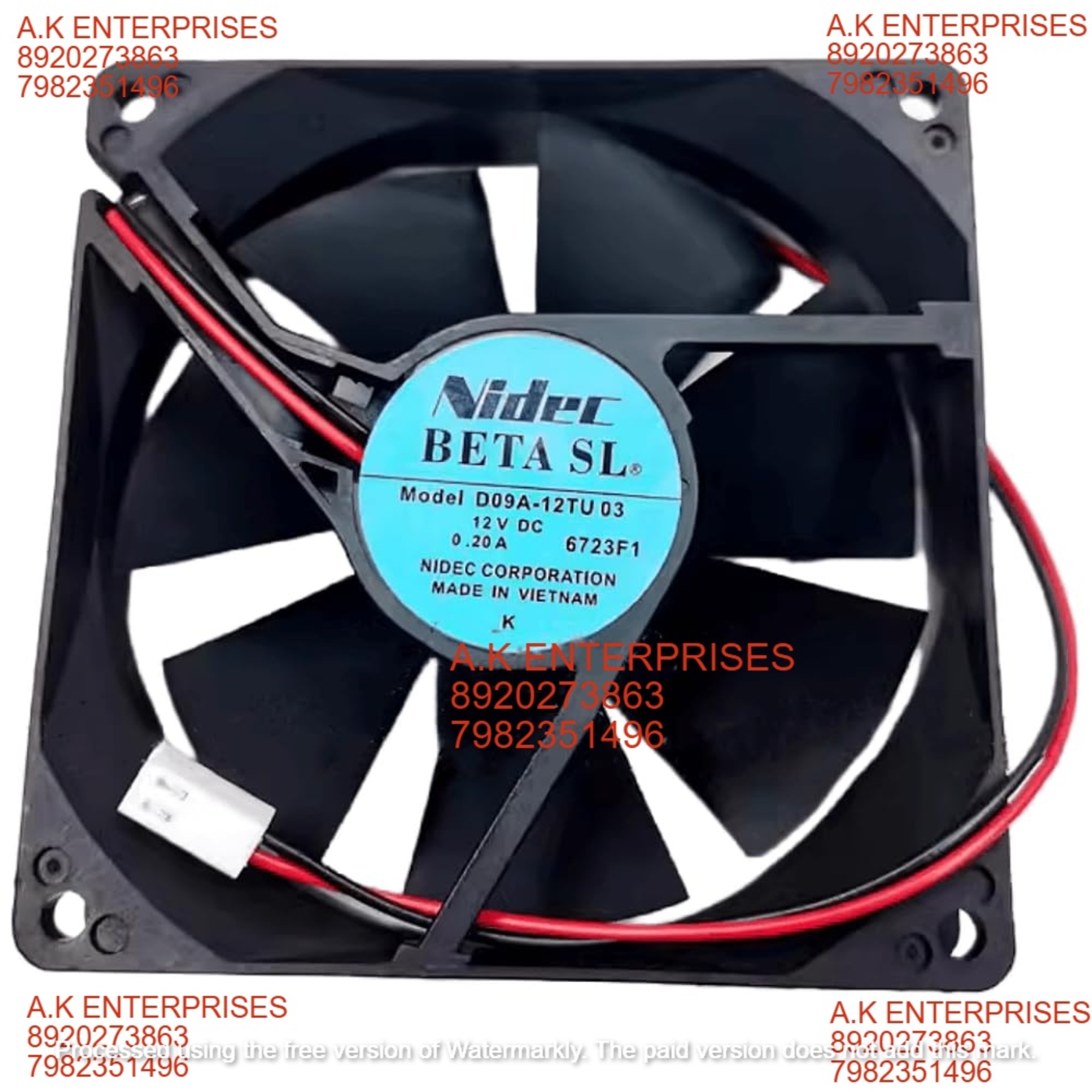 D09A-12TU 03 12V 0.2A 9025 90MM 2-Wire Cooling Fan