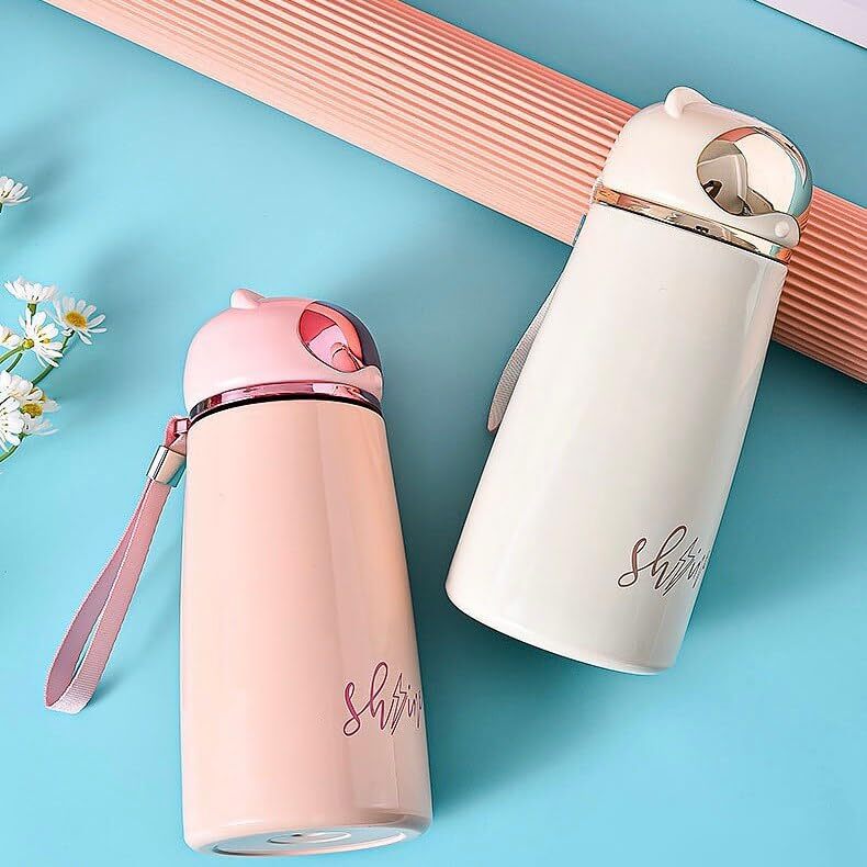 CherryBox Stainless Steel Water Bottle Flask with Cute Modern top Design Gift for Kids Boys and Girls -450 ML