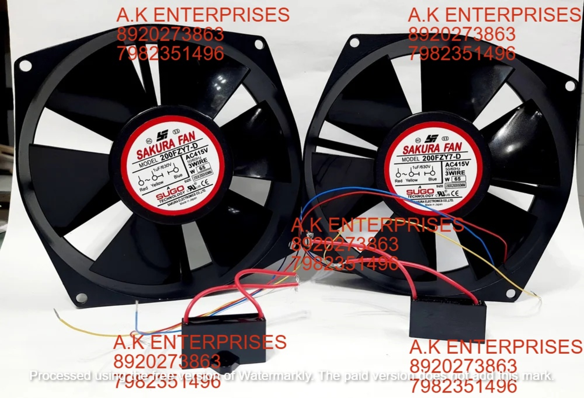Nidec 200fzy7-d (415v Ac 3 Wire 65w Size 200x200x60mm) Sakura Cooling Fan