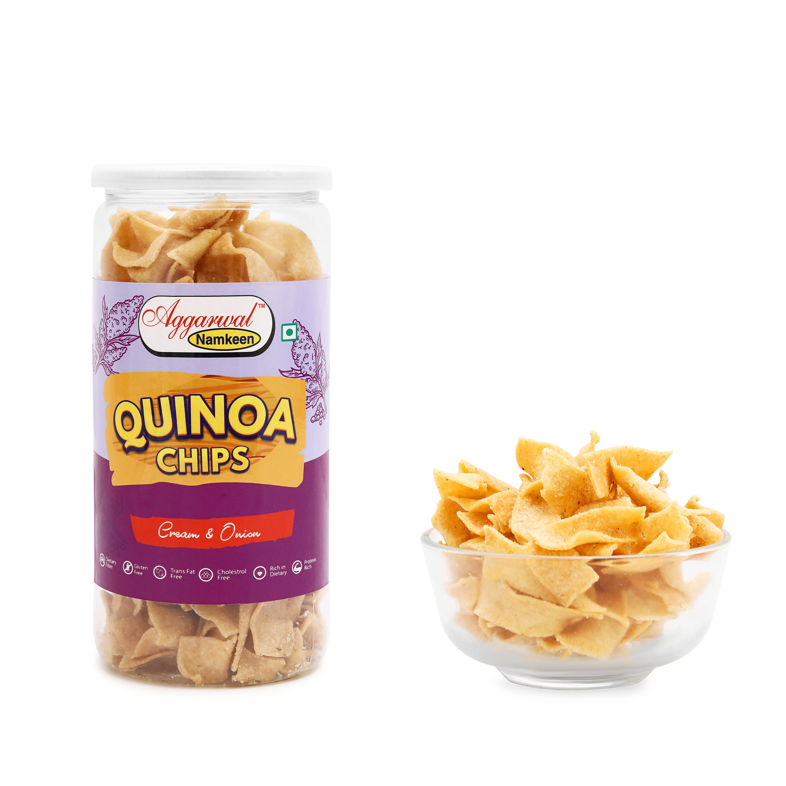 Quino Bhel Chaska Chips - 150 Gm Bottle | Fried Quinoa Snacks With Beetroot, Urad Dal, Brown Rice Powder, And Spices, Gluten-free